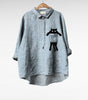 Loose long-sleeve blouse for women