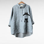 Loose long-sleeve blouse for women