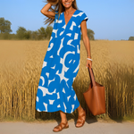 Long Dress with Geometric Print for Women | Ideal for Summer