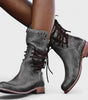 High Lace-Up Ankle Boots in Faux Leather for Women