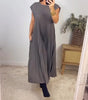 Sleeveless Long Pleated Dress for Women | Ideal for Everyday Wear