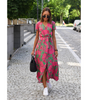 Floral Print Long Flared Dress for Women | Perfect for Summer