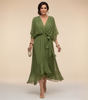 Long Chiffon Dress with Batwing Sleeves for Women