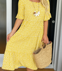 Short Sleeve Midi Dress with Round Neck for Women