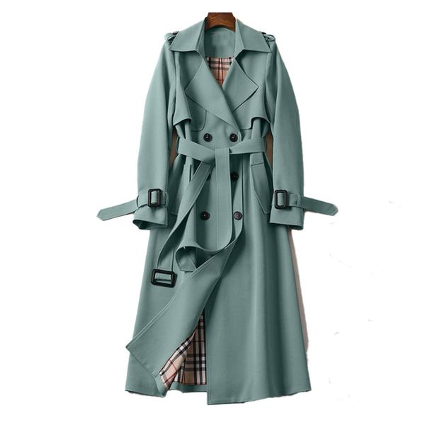 Long Cotton Trench Coat for Women