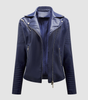 Women's Asymmetric Perfecto Biker Jacket in Faux Leather