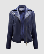 Women's Asymmetric Perfecto Biker Jacket in Faux Leather