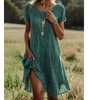 Mid-Length Summer Dress with Geometric Print for Women | Perfect for Vacation