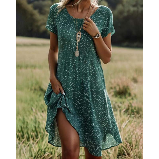 Mid-Length Summer Dress with Geometric Print for Women | Perfect for Vacation