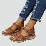 Orthopedic Leather Sandals with Velcro for Women | Perfect for Everyday Wear