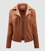 Women's Asymmetric Perfecto Biker Jacket in Faux Leather