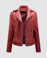 Women's Asymmetric Perfecto Biker Jacket in Faux Leather