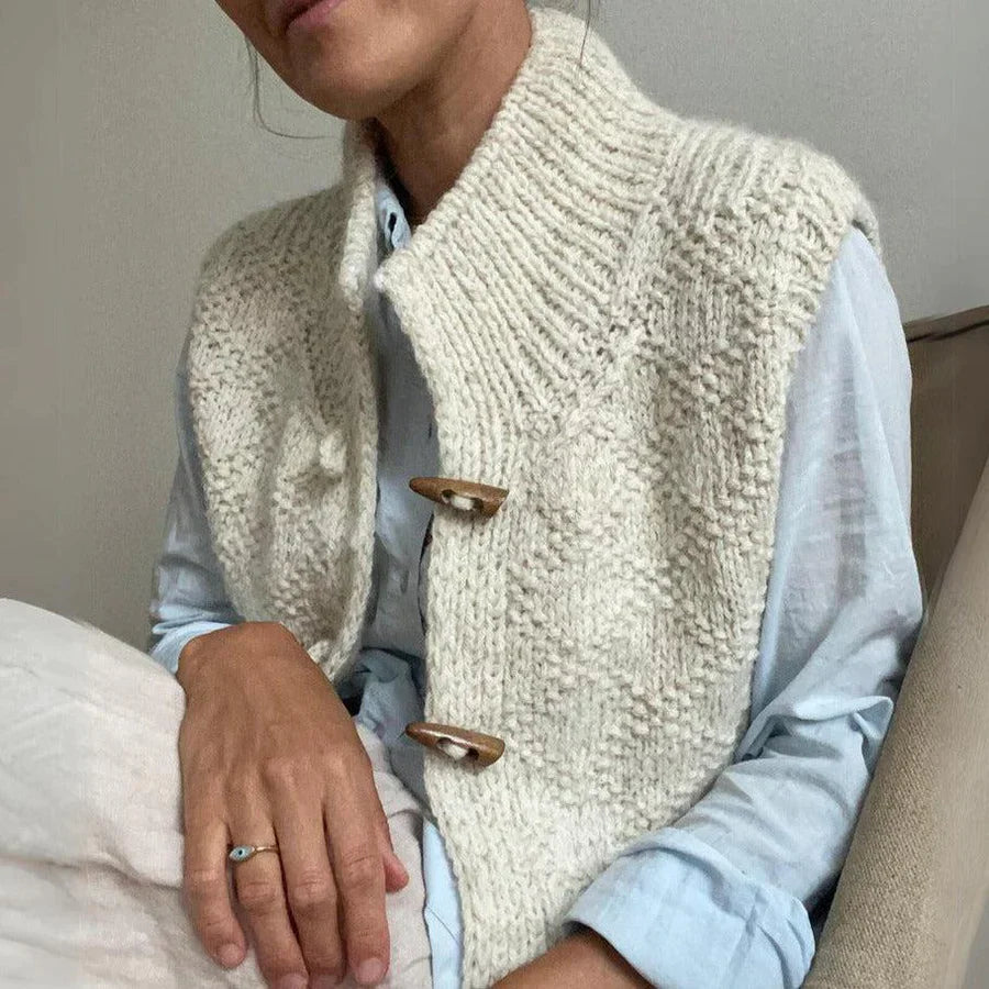 Sleeveless High Neck Knit Vest for Women