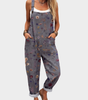 Printed Overalls with Adjustable Straps for Women