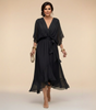 Long Chiffon Dress with Batwing Sleeves for Women