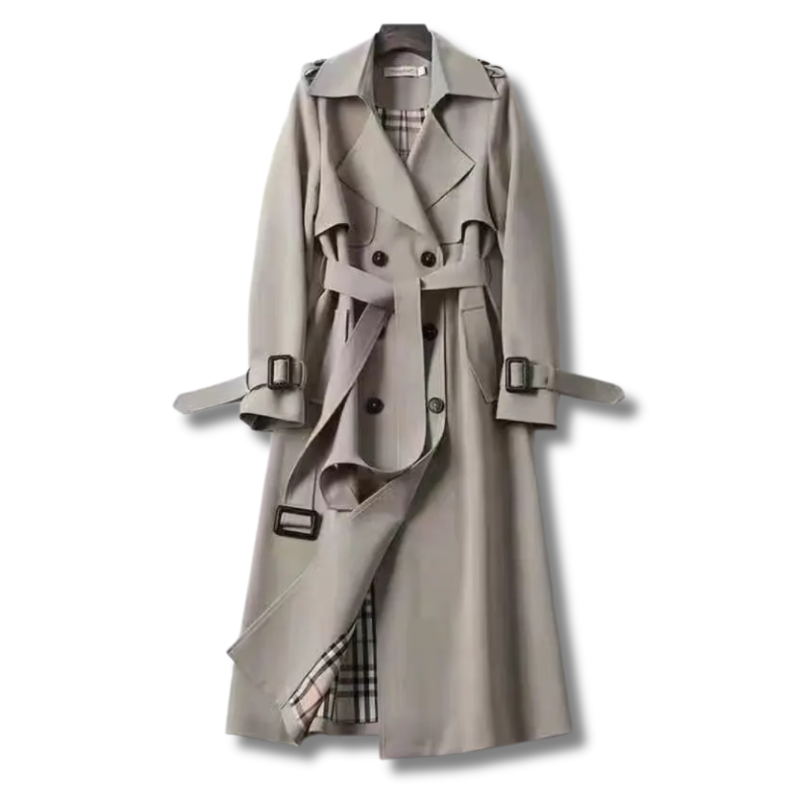 Long Cotton Trench Coat for Women