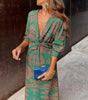 Draped Long Dress with Knot for Women | Ideal for Outings
