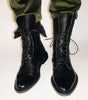 Mid-Calf Lace-Up Boot with Faux Leather Heel for Women