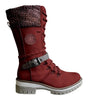 High Lace-Up Faux Leather Boots for Women