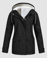 Oversized Parka with Hood and Faux Fur for Women