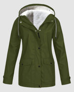 Oversized Parka with Hood and Faux Fur for Women
