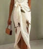Belted Printed Midi Dress for Women