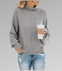 Oversized Knit Sweater with High Neck for Women