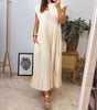Sleeveless Long Pleated Dress for Women | Ideal for Everyday Wear