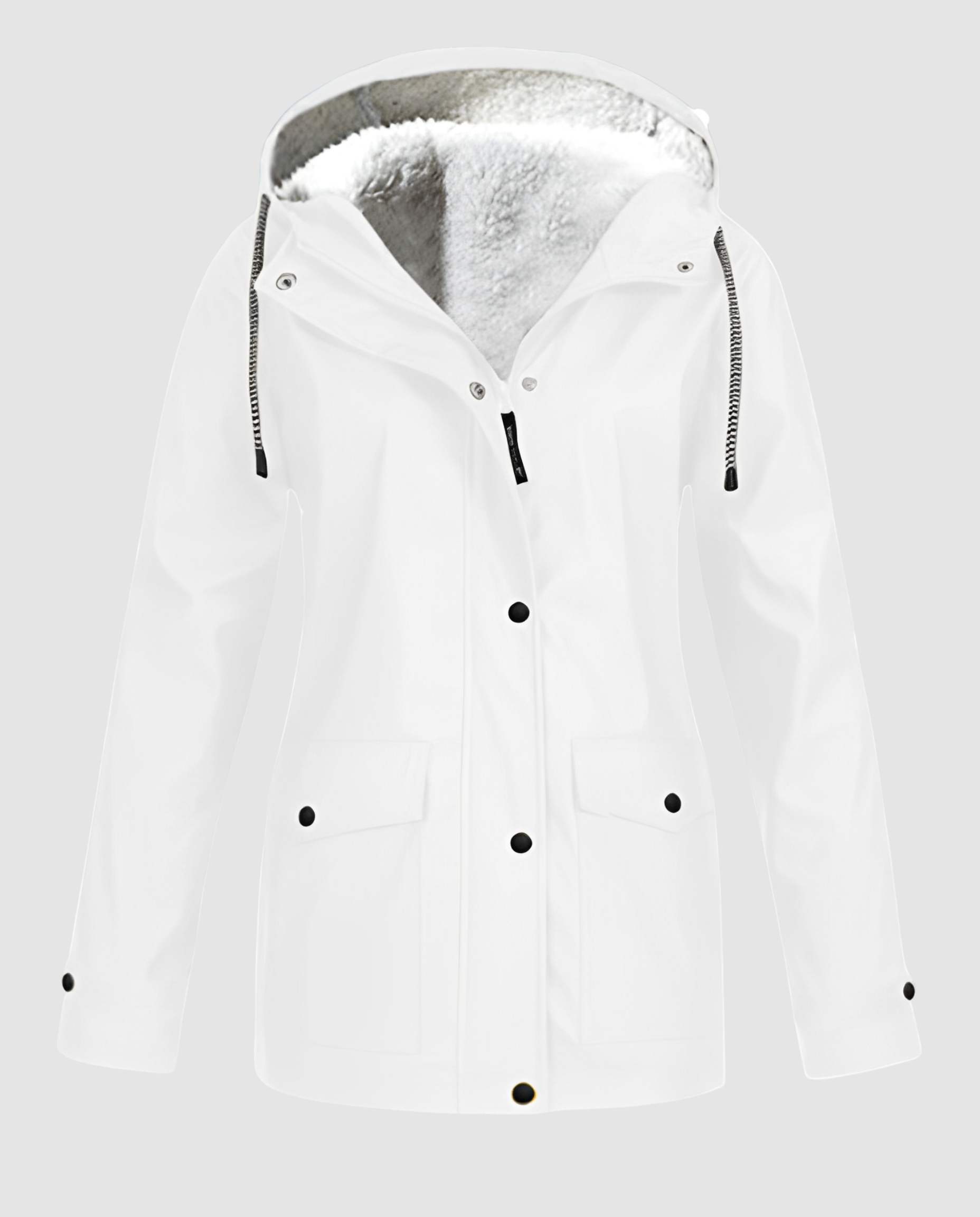 Oversized Parka with Hood and Faux Fur for Women