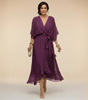 Long Chiffon Dress with Batwing Sleeves for Women