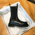 Flat Chelsea Ankle Boots in Faux Leather for Women