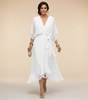 Long Chiffon Dress with Batwing Sleeves for Women