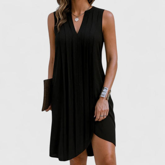Sleeveless V-neck midi dress for women