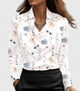 Classic Collar Satin Blouse with Draped Neckline for Women | Ideal for the Office