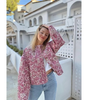 Oversized Quilted Floral Jacket for Women