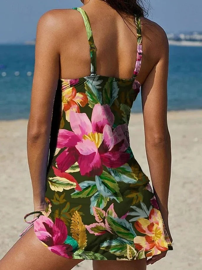 Printed Graphic Tankini and Shorts for Women