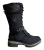 High Lace-Up Faux Leather Boots for Women