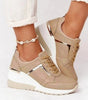 Comfort Wedge Sneakers in Faux Leather for Women