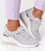 Comfort Wedge Sneakers in Faux Leather for Women