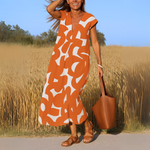 Long Dress with Geometric Print for Women | Ideal for Summer