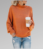 Oversized Knit Sweater with High Neck for Women