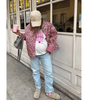Oversized Quilted Floral Jacket for Women
