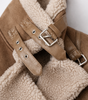 Women's Loose-Fit Suede Aviator Jacket with Belt
