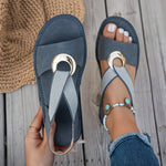 Open Sandals with Metal Buckle for Women | Ideal for Summer