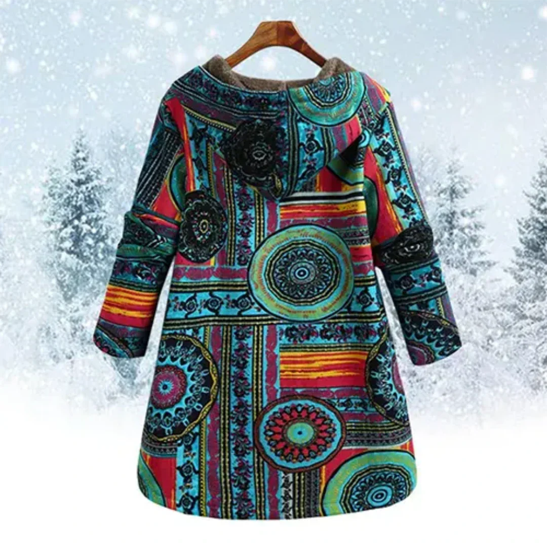 Floral Jacket with Hood for Women