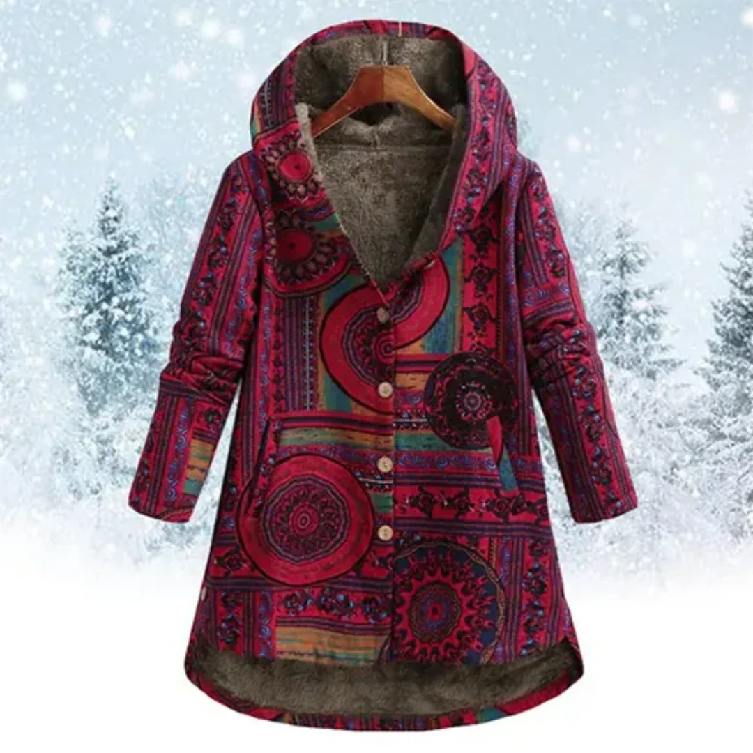 Floral Jacket with Hood for Women