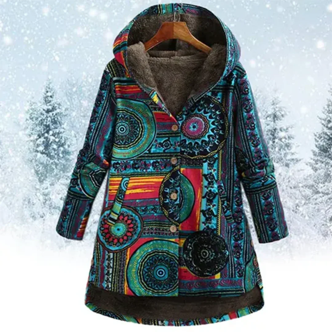 Floral Jacket with Hood for Women