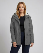 Oversized Parka with Hood and Faux Fur for Women