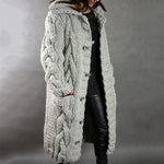 Long Hooded Vest in Chunky Knit for Women