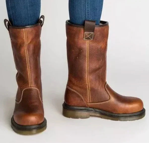 Mid-Calf Faux Leather Boots for Women
